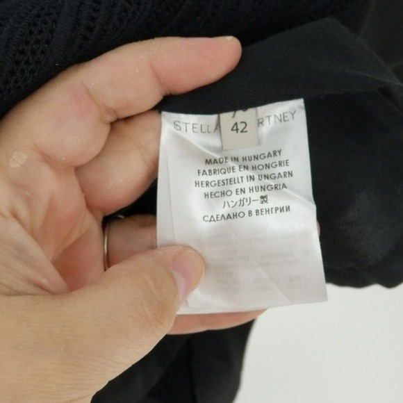 Stella McCartney Black Embroidered Flower Detail Mini A-Line Skirt Size Medium - Picture 5 of 7